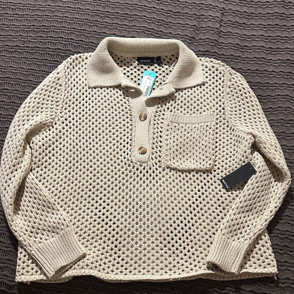 RD Style Poppy Quarter Button Pullover